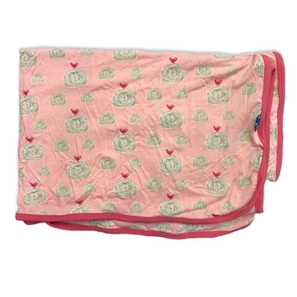 Kickee Pants Bamboo Baby Swaddle Blanket - Pink Birds - Picture 1 of 5